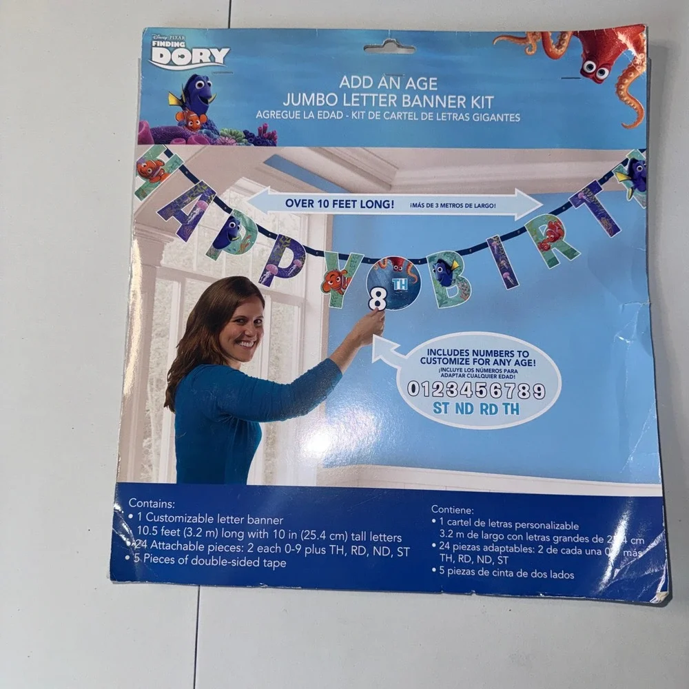 Disney Finding Dory Birthday Party Decoration Kit Banner & Scene Setter Blue NEW